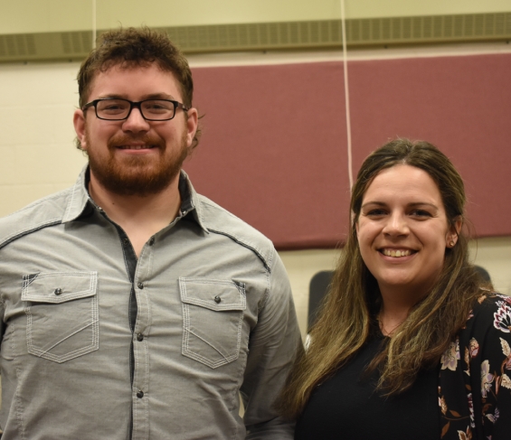 J. Sylvester Cronin Agriculture. One $500 award. From left: recipient Jordon Wright and presenter Courtney Schuchard.